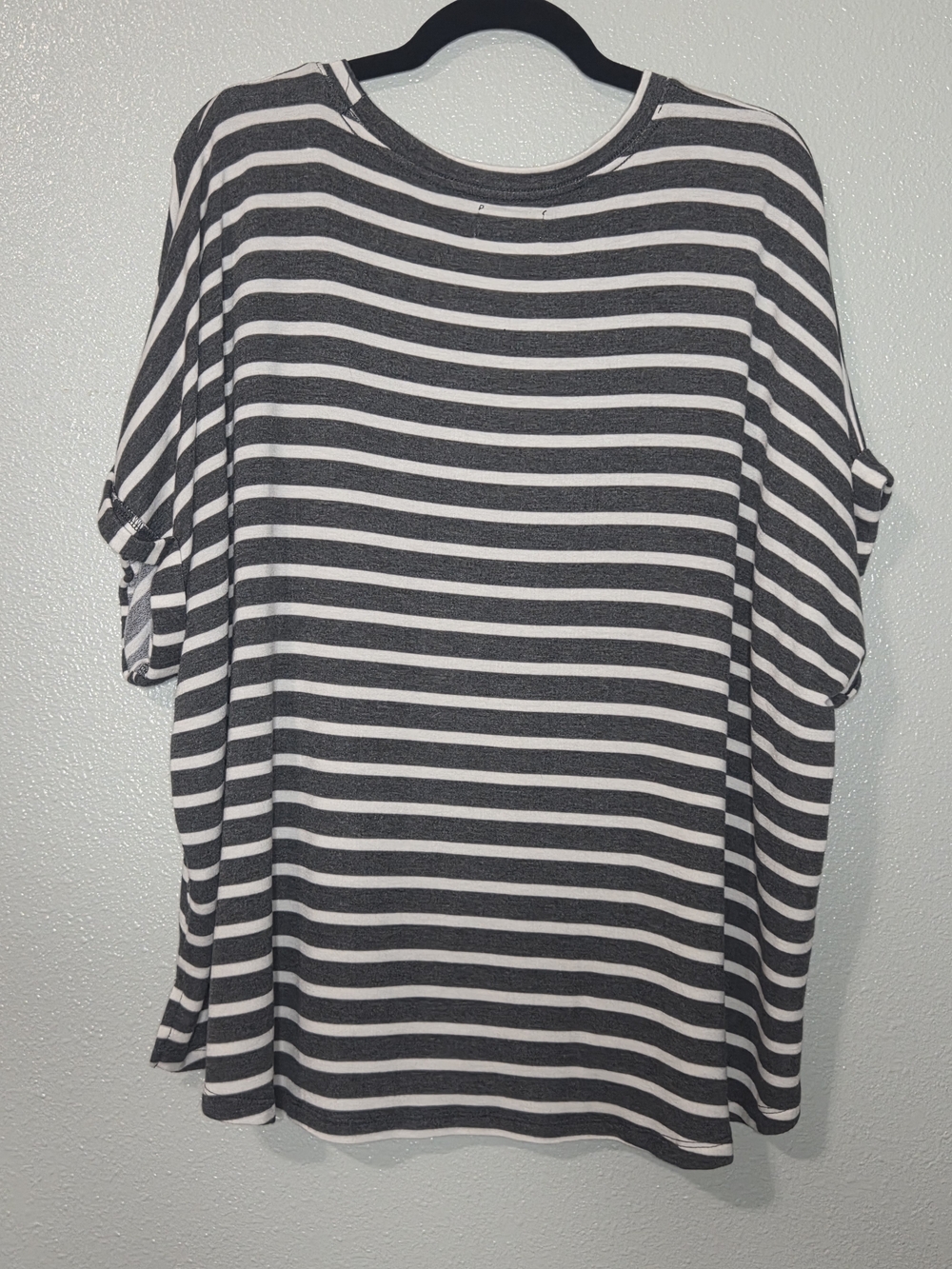 Women's Oversized Black & White Striped Short-Sleeve Tee Size 3x - Picture 2 of 9